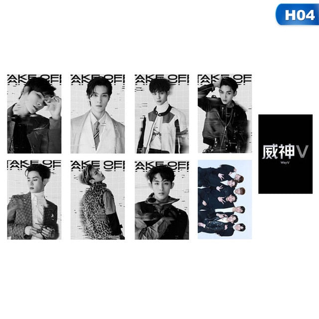 8pcs/set Kpop NCT WAYV Photo Stikcy Card Winwin Lucas Crystal Card Sticker Ten Debut Photocard Sticker
