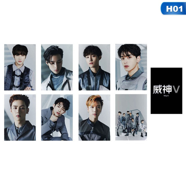 8pcs/set Kpop NCT WAYV Photo Stikcy Card Winwin Lucas Crystal Card Sticker Ten Debut Photocard Sticker
