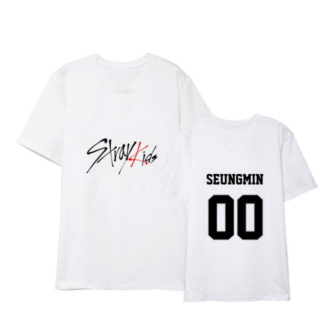 KPOP StrayKids T-shirt The HYUNJIN Letter Tee CHANGBIN Tshirt