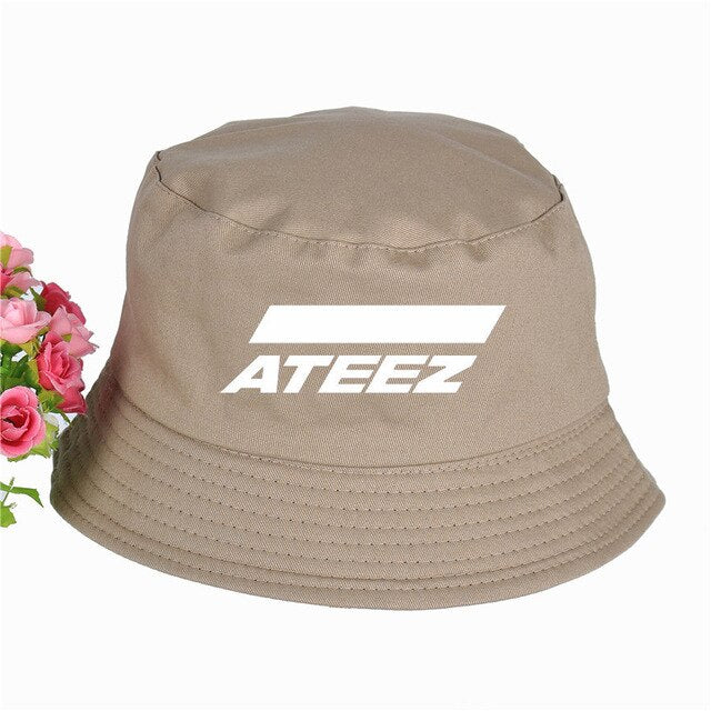 ATEEZ Bucket Hat ATEEZ kpop Summer Faceless cap Panama Cotton Double Layer Fabric Sunscreen Hats Women Men fisherman hat