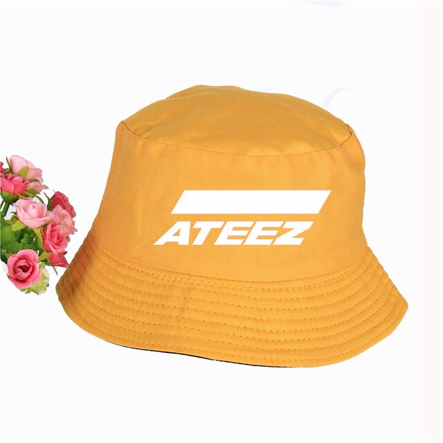 ATEEZ Bucket Hat ATEEZ kpop Summer Faceless cap Panama Cotton Double Layer Fabric Sunscreen Hats Women Men fisherman hat