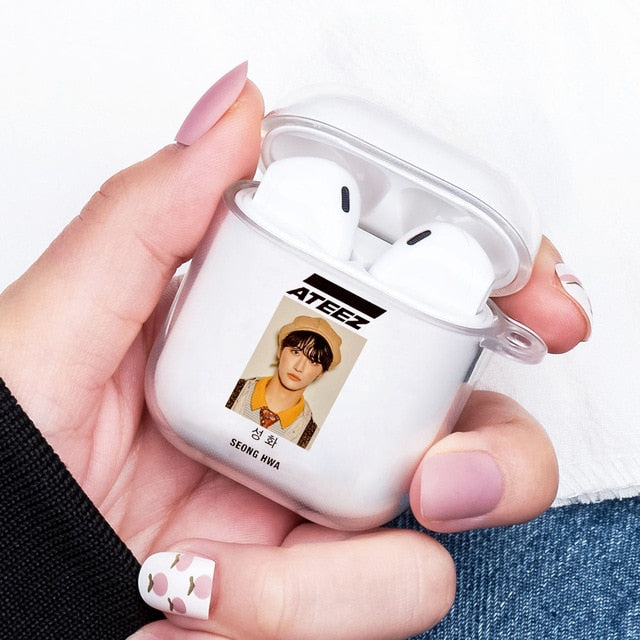 ATEEZ HongJoong SeongHWA Earphone Case for Aipods 1 2 Soft Cover for Blutooth Earphone Airpods Rubber cartoon cute couple