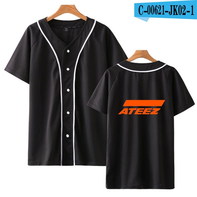 ATEEZ Printed baseball t shirt Women Men Popular Tee shirt Clothes   Kpop tshirt Tops Plus Size