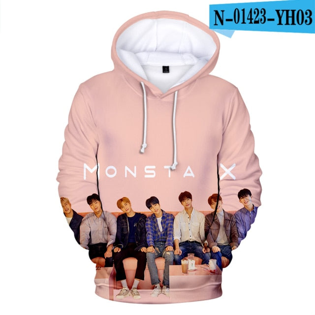 Monsta X 3D Hoodies Men/Women Autumn Fashion Casual Sweatshirts 3D Print Monsta X Men's Hoodie TOP