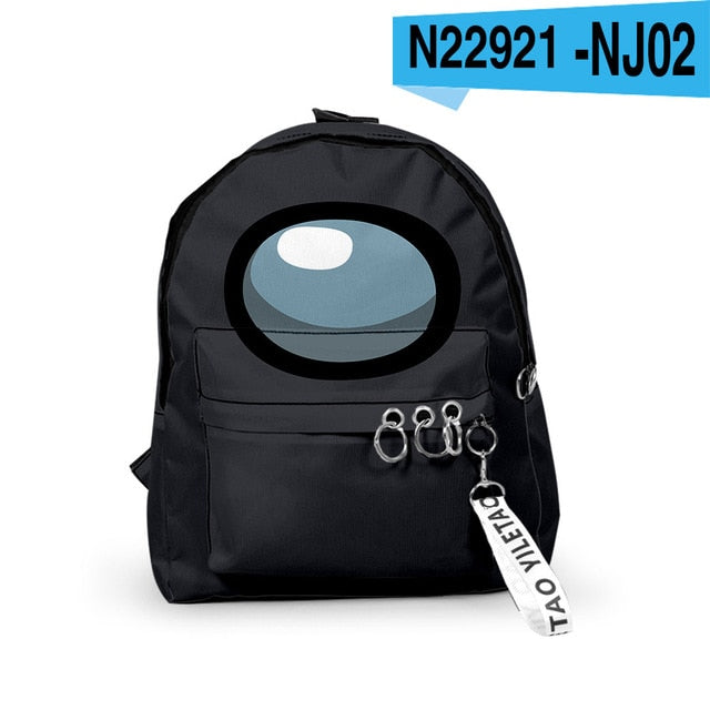 Among Us Backpacks Small Bags Unisex Candy Colors 3D Oxford Waterproof Key Chain Accessories Cute Kawaii Boys Girls School Bags