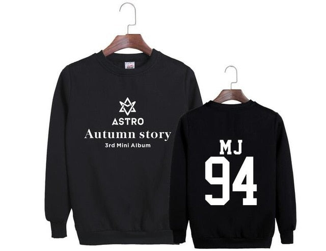 Astro autumn story album same member name printing o neck pullover hoodies kpop k-pop fashion unisex loose sweatshirt