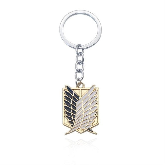 Attack On Titan Keychain Shingeki No Kyojin Anime Cosplay Wings of Liberty Key Chain Rings For Motorcycle Car Keys Gifts