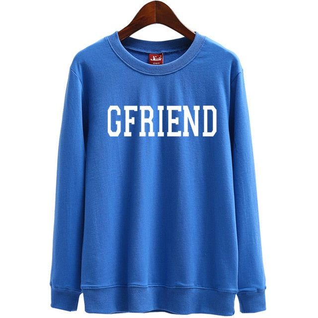 Autumn new kpop gfriend printing o neck long sleeve thin sweatshirts  pullover hoodies