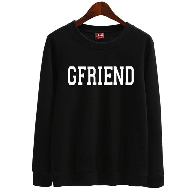 Autumn new kpop gfriend printing o neck long sleeve thin sweatshirts  pullover hoodies