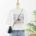 Kpopshop Originals - T-shirts Rainbow Striped Soft Loose Embroidery T-shirt  (16) - Kpopshop
