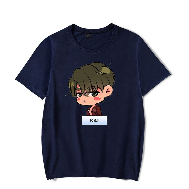 New EXO KAI SEHUN Kpop T-shirts Men HIP HOP Streetwear T-Shirt Short Sleeve Tee Tops Women T Shirts Fashion 2021