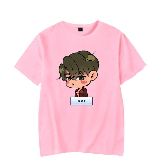 New EXO KAI SEHUN Kpop T-shirts Men HIP HOP Streetwear T-Shirt Short Sleeve Tee Tops Women T Shirts Fashion 2021