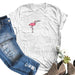 Women Plus Size T-shirt Animal Bird Flamingo Numbers T-shirt O-Neck Funny Women T-Shirt 2020 - Kpopshop