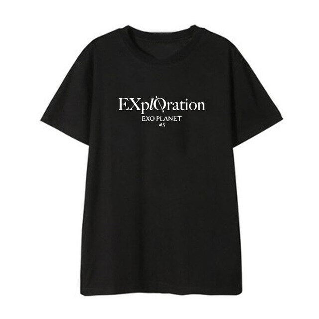 EXO Kpop Five tour concert EXplOration same TShirt Women Loose Casual Short Sleeve Tee Shirt korean Tops