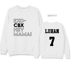 Exo cbx hey mama member name printing o neck pullover thin sweatshirt