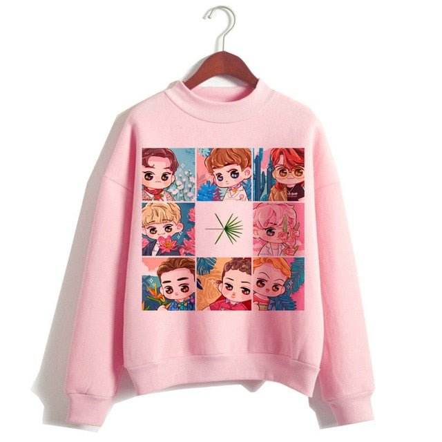 Exo hoodie women korean style hip hop clothes Sweatshirt cartoon streetwear female Casual print hooded Pullover