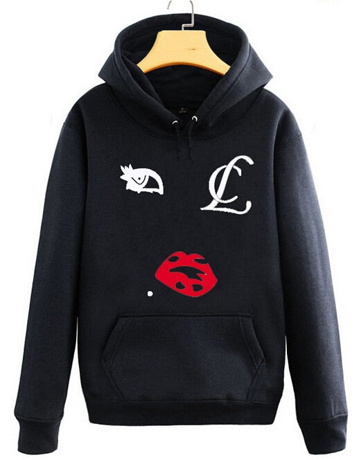 Fashion 2ne1 CL same bad girl eyelash red lip printing women's pullover hoodie