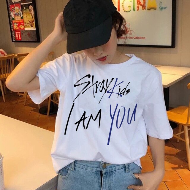 Stray Kids T-Shirt 90s Streetwear Summer T-shirts Stray Kids Women Top Female Hip Hop Clothes O-neck Casual Lady Tees Tops Shirts