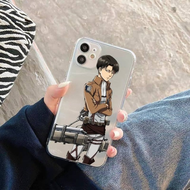Hot Anime Attack On Titan Phone Case Transparent for iPhone 11 12 mini pro XS MAX 8 7 6 6S Plus X 5S SE 2020 XR
