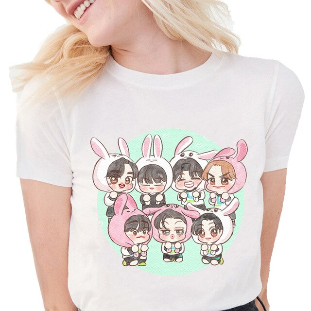 Hot Sale T-shirt GOT7 Kpop JB JR BAMBAM Cute Cartoon T Shirt Women Clothing Casual Tee Tops Female Short Sleeve Summer