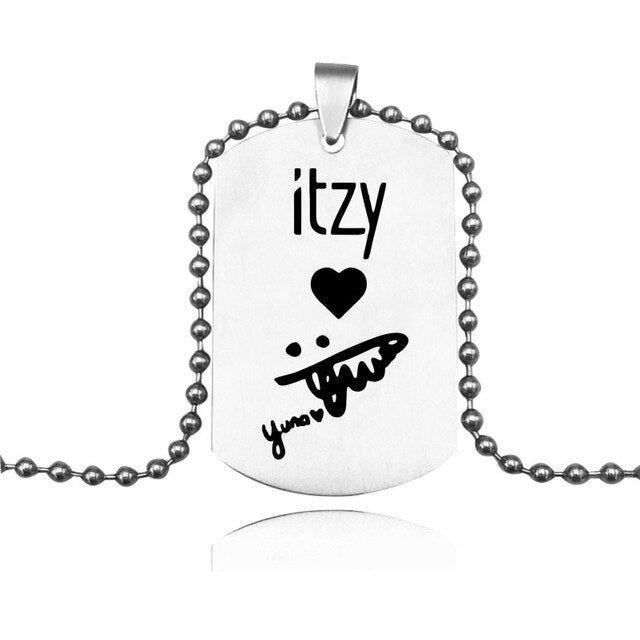 ITZY KPOP Pendant Necklace Korea Girls Group Stainless Steel Necklaces Jewelry  Gifts For Men Women Fans