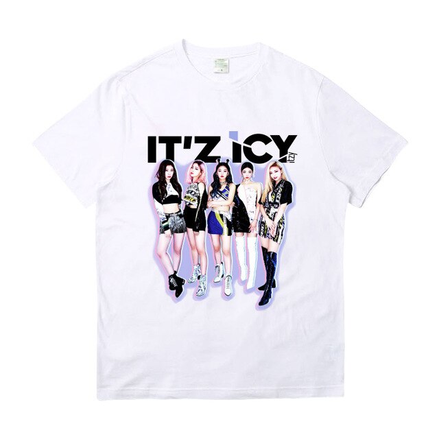 ITZY combination album IT'z ICY surrounding summer loose clothes Kpop short-sleeved Round Collar printing men and women T-shirt