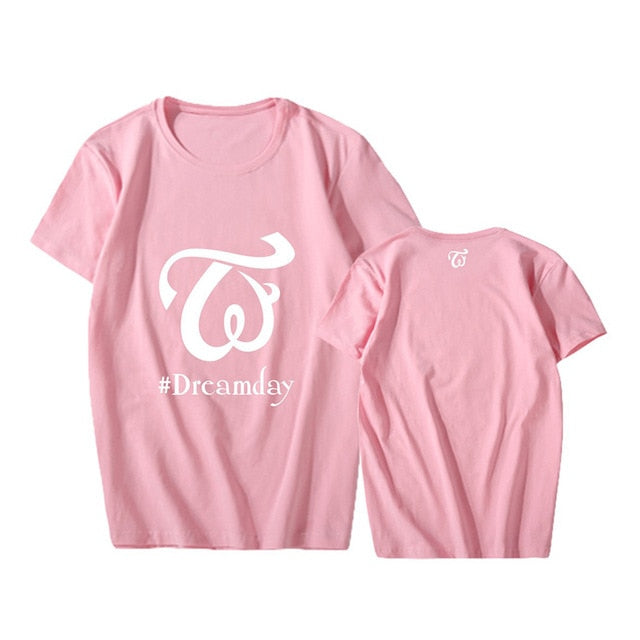 K-pop TWICE DOME TOUR 2019 <Dreamday> Concert Supporting Tshirt Kpop TWICE Short Sleeve T-shirt Cotton Tops