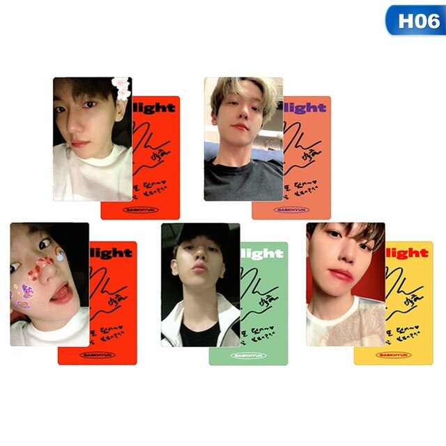 KPOP EXO BAEKHYUN Delight Album LOMO Cards Fashion Self Made Paper Photo Card Photocard Autograph