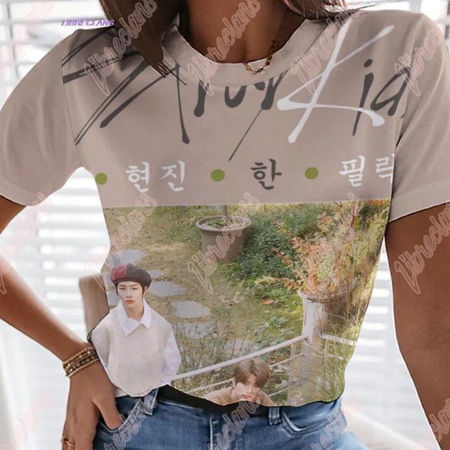 KPOP Stray Kids T Shirt Women StrayKids MINHO JISUNG WOOJIN CHANGBIN FELIX Korean Streetwear