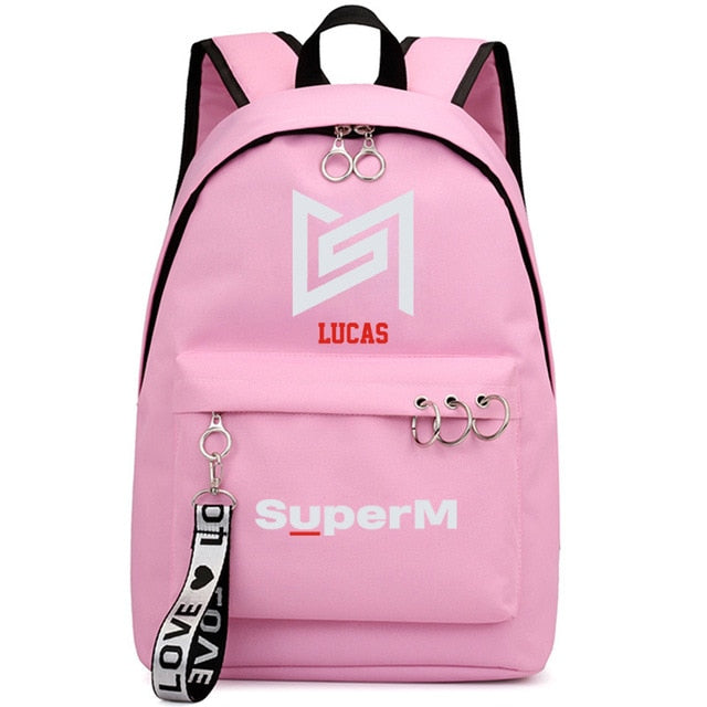 KPOP Super M  Backpack Stationery KAI LUCAS TAEMIN TAEYONG BAEKHYUN TEN MARK BackPack School Bag