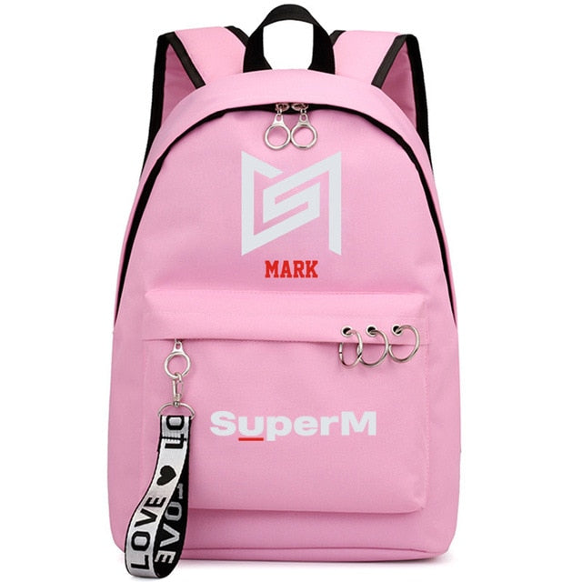 KPOP Super M  Backpack Stationery KAI LUCAS TAEMIN TAEYONG BAEKHYUN TEN MARK BackPack School Bag
