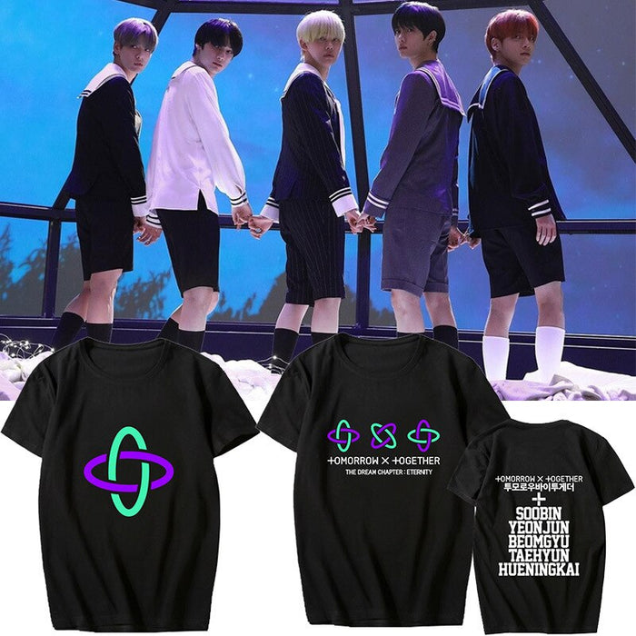 KPOP TXT 2nd Mini Album <The Dream Chapter: ETERNITY> Support T-shirt Tomorrow X Together Short Sleeve Tshirt Summer Loose Tops