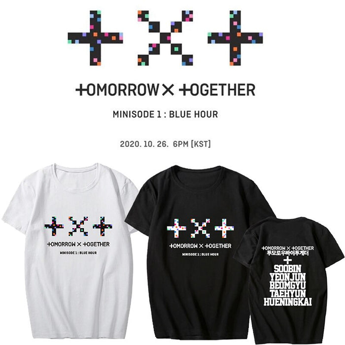KPOP TXT 3rd Mini Album minisode1: Blue Hour Short Sleeve Support T-shirt K-pop Tomorrow X Together Tshirt Loose Summer Top Tee
