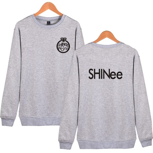 KPOP shinee Hoodies Pullover Sweatshirt For Young shinee Fans Support Clothing shinee Menber Name Print Clothes