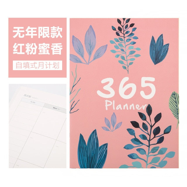 2021 A4 Monthly Plan Notebook Organizer 365 Days Journals DIY Planner Weekly Notepad Kpop Stationery Gift