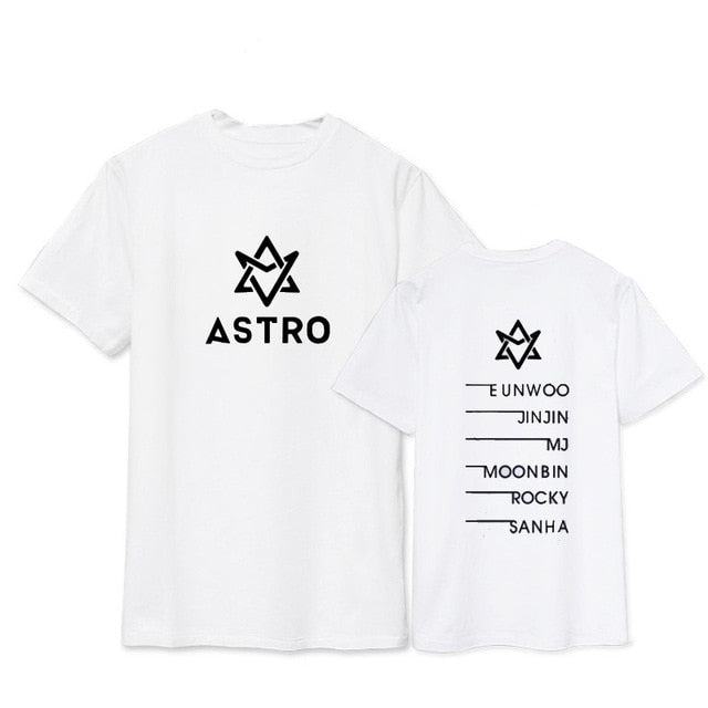 Kpop ASTRO Same Cotton Tshirt Tee MJ JINJIN ROCKY Short Sleeve Fashion Unisex Summer Tops