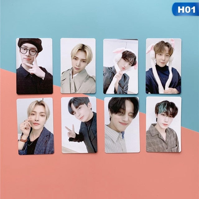 Kpop ATEEZ Photo Card Postcard Lomo Card 8PCS/Set K-POP High Quality HD Print ATEEZ Photocard For Fans Collection