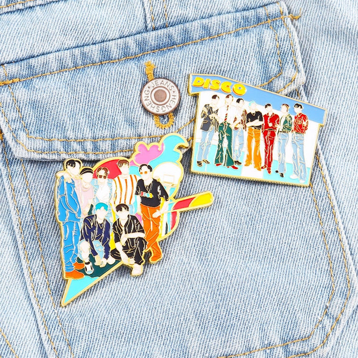 Kpop Bangtan Boys New Album Dynamite Lapel Pins Metal Badge Brooch Accessories Jewelry Gift for Fans Collection Accessories