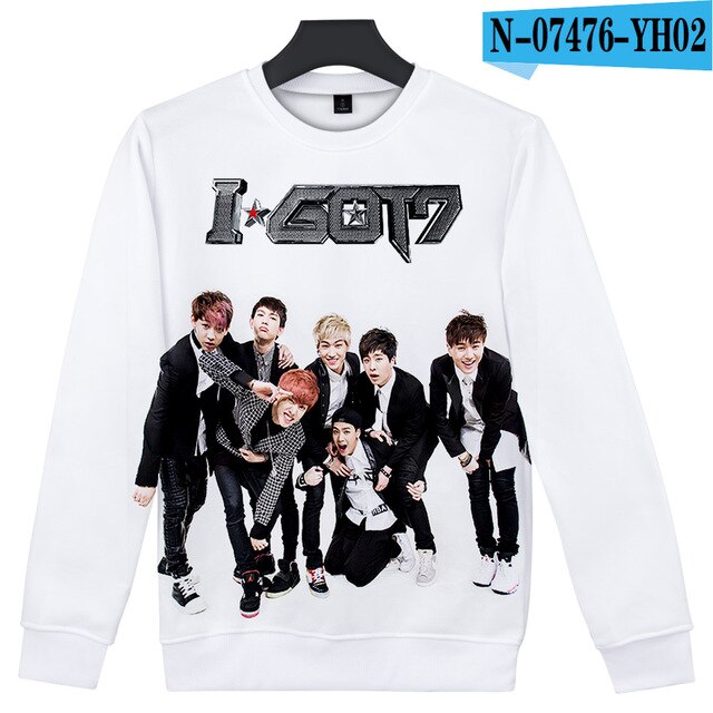 Kpop GOT7 Good Quality 3D Printed Trendy O-Neck Sweatshirt Women/Men Long Sleeve Sweatshirts Casual Harajuku Streetwear Clothes