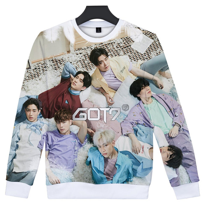 Kpop GOT7 Good Quality 3D Printed Trendy O-Neck Sweatshirt Women/Men Long Sleeve Sweatshirts Casual Harajuku Streetwear Clothes