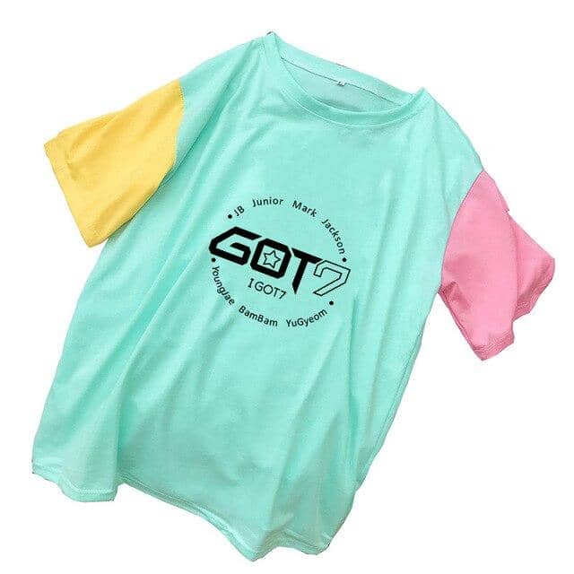 Kpop Newest Kpop GOT7 Summer cotton T-shirt Women Harajuku splice tshirt 2019 new korean Casual Short Sleeve O-Neck T shirt women clothes that you'll fall in love with. At an affordable price at KPOPSHOP, We sell a variety of Kpop GOT7 Summer cotton T-shirt Women Harajuku splice tshirt 2019 new korean Casual Short Sleeve O-Neck T shirt women clothes with Free Shipping.