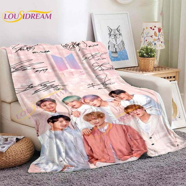 Kpop Bangtan Boys Stray Kids Blanket IDOL Fanart Blanket for Home Sofa Picnic Travel