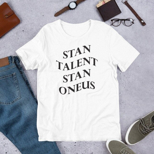 Kpop Fashion Stan Talent Stan Oneus T-shirt Women Men Letter Printed Ateez T Shirt
