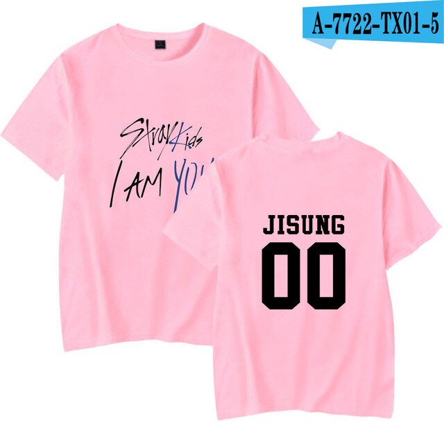 Kpop StrayKids Stray Kids Album Fan Club Shirts Hip Hop Loose Clothes Tshirt T Shirt Short Sleeve Tops T-shirt Summer Tops