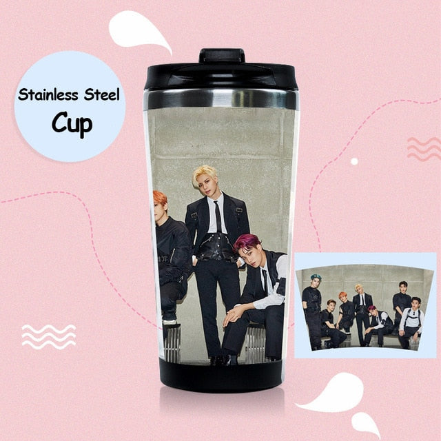 Kpop SuperM 1st Mini Album Stainless Steel Water Cup BAEKHYUN LUCAS MARK TAEYONG TEN TAEMIN KAI Double Layer Bottle