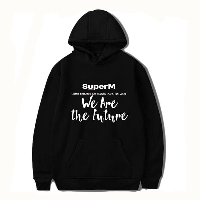 Kpop SuperM hoodies sweatshirt we are the future printing unisex pullover sweatshirts