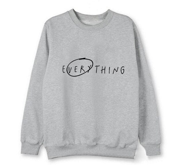 EXO Everything printing o-neck pullover simple loose unisex fleece/thin sweatshirt