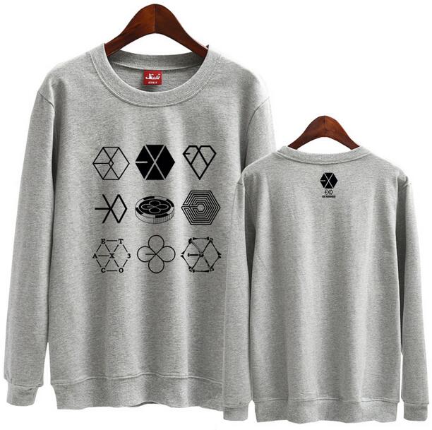Exo Concert Same 9 Logos Printing O-Neck Sweatshirt