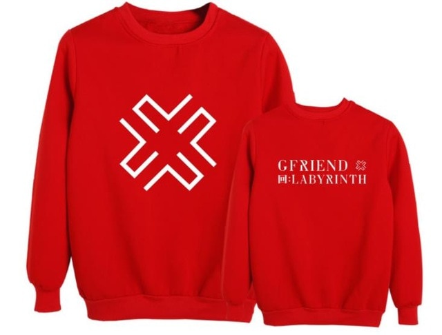 Kpop gfriend new album labyrinth same printing o neck pullover hoodies unisex fashion fleece sweatshirt