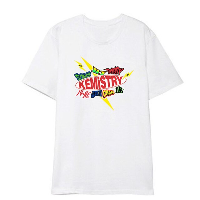 Kpop iKON 2019 Japan KEMISTRY Album Fashion Shirts Streetwear Loose Tshirt T Shirt Short Sleeve Tops T-shirt - Kpopshop